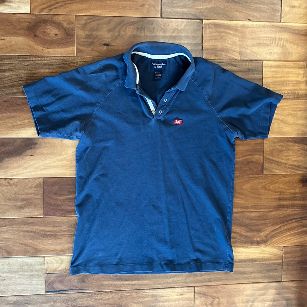 Abercrombie & Fitch Y2K Blue Mens Polo Shirt size Large